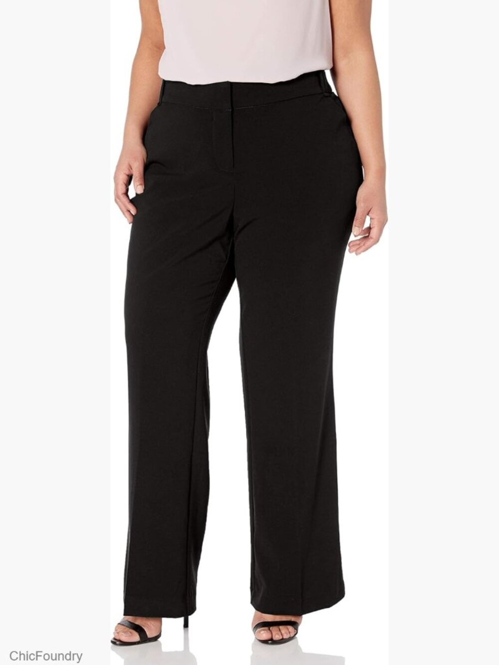 Bistretch Flare Leg Pant High Rise Work Slacks 31.5 Inseam
